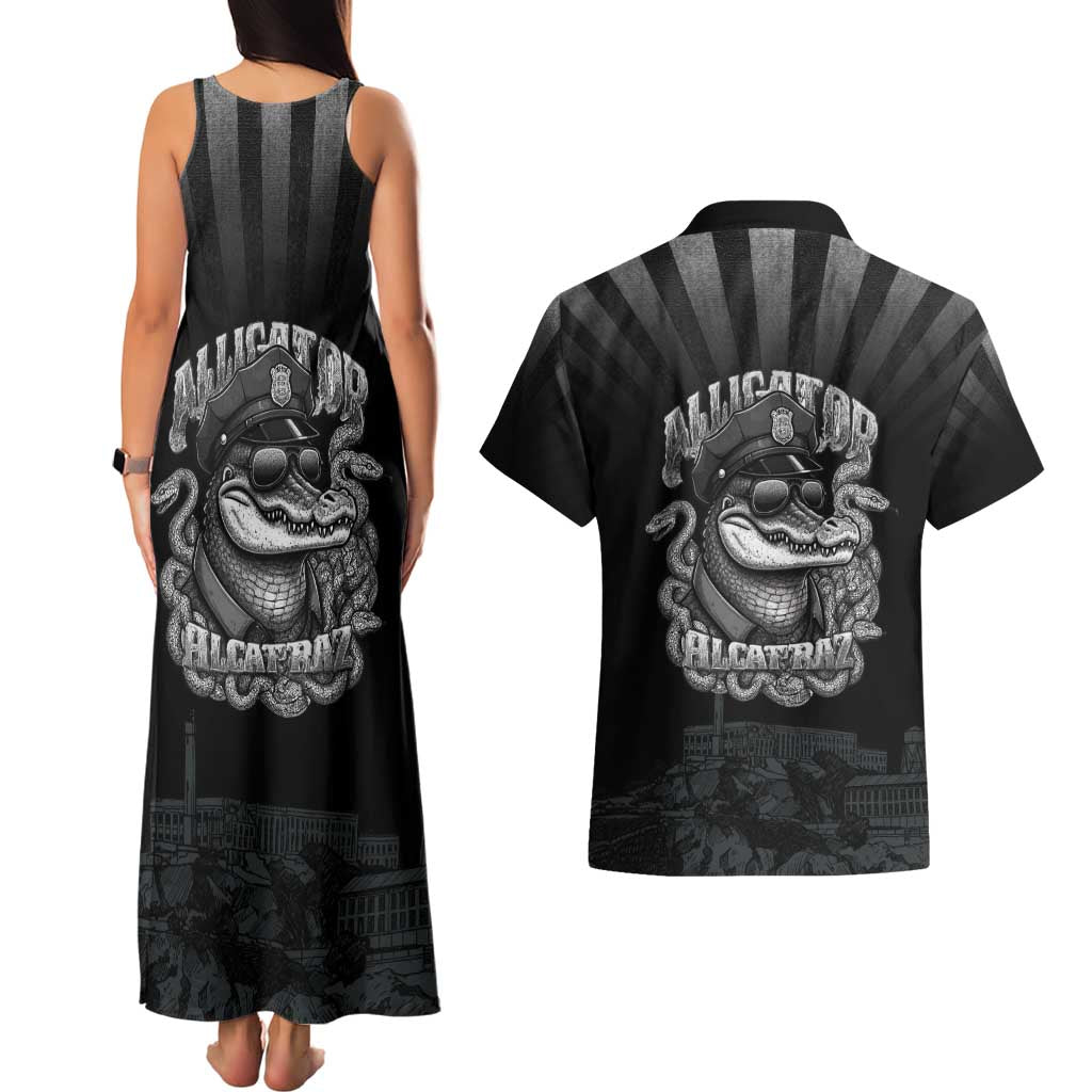 Alligator Alcatraz Police Couples Matching Tank Maxi Dress and Hawaiian Shirt Prison Florida Everglades - Wonder Print Shop