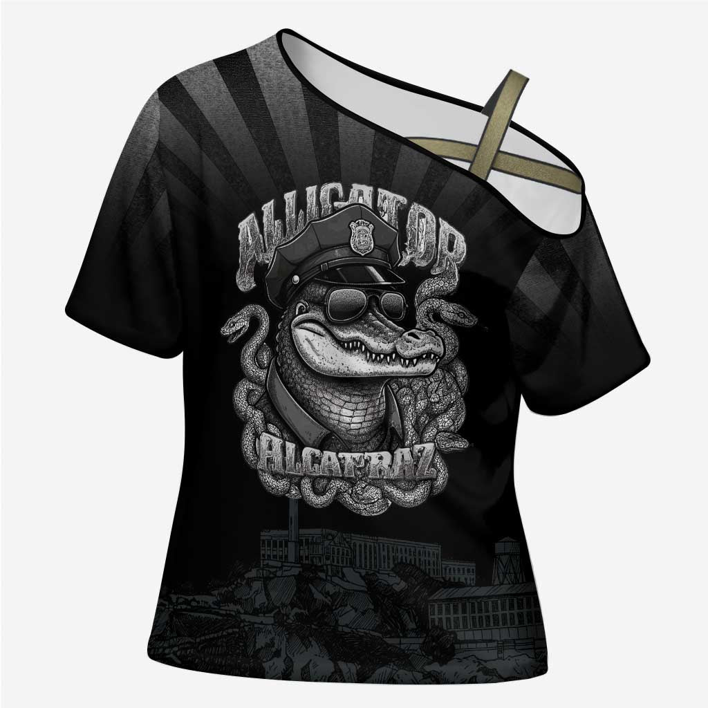 Alligator Alcatraz Police Cross Shoulder Shirt Prison Florida Everglades - Wonder Print Shop