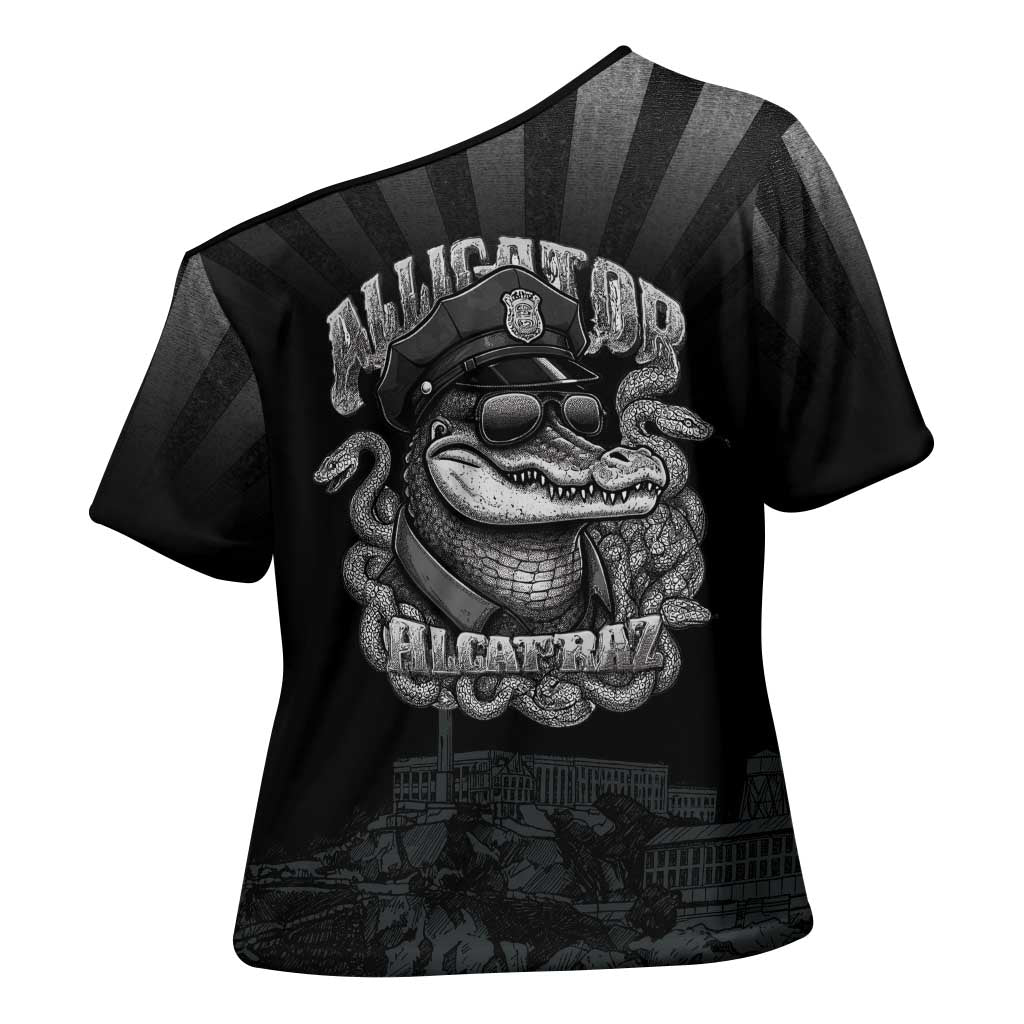 Alligator Alcatraz Police Cross Shoulder Shirt Prison Florida Everglades - Wonder Print Shop
