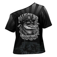 Alligator Alcatraz Police Cross Shoulder Shirt Prison Florida Everglades - Wonder Print Shop