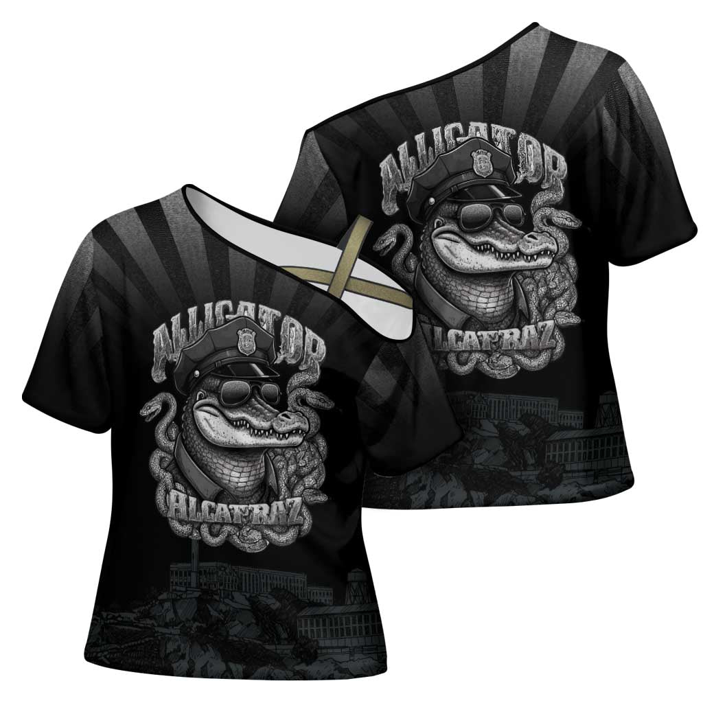 Alligator Alcatraz Police Cross Shoulder Shirt Prison Florida Everglades - Wonder Print Shop