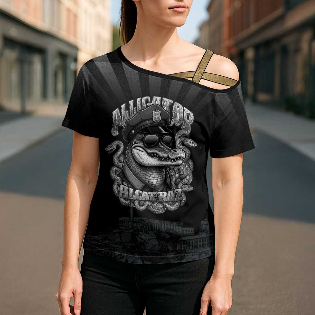 Alligator Alcatraz Police Cross Shoulder Shirt Prison Florida Everglades - Wonder Print Shop