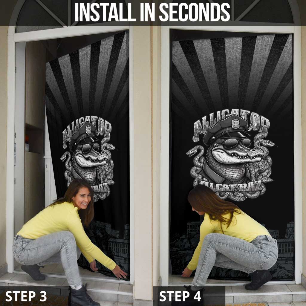 Alligator Alcatraz Police Door Cover Prison Florida Everglades - Wonder Print Shop