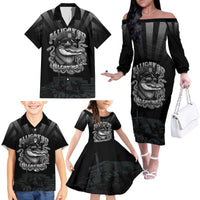 Alligator Alcatraz Police Family Matching Off The Shoulder Long Sleeve Dress and Hawaiian Shirt Prison Florida Everglades - Wonder Print Shop