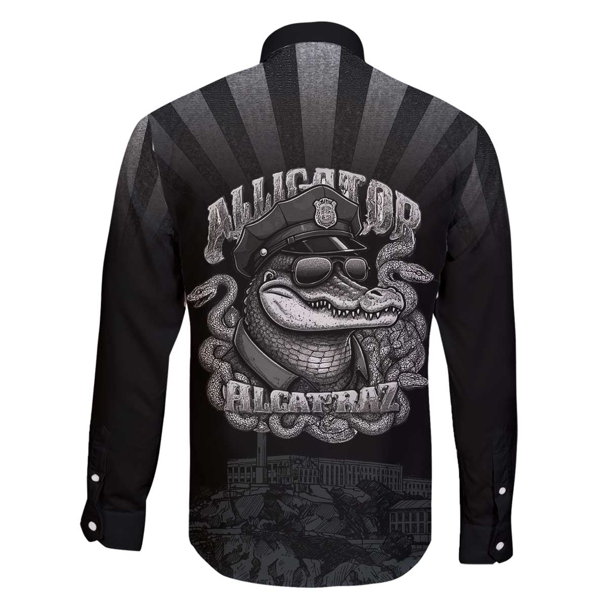 Alligator Alcatraz Police Family Matching Off The Shoulder Long Sleeve Dress and Hawaiian Shirt Prison Florida Everglades - Wonder Print Shop