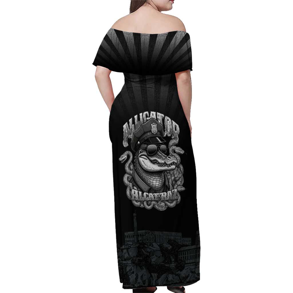 Alligator Alcatraz Police Family Matching Off Shoulder Maxi Dress and Hawaiian Shirt Prison Florida Everglades - Wonder Print Shop