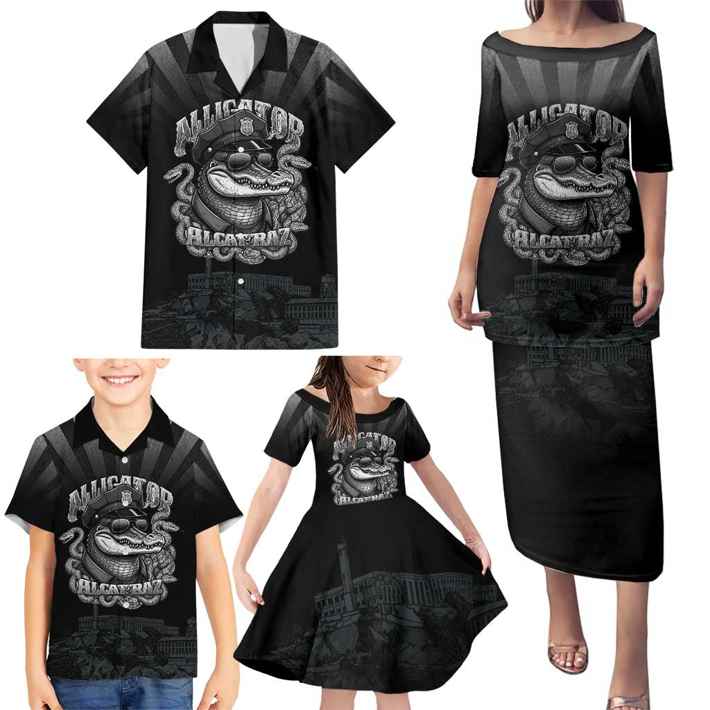 Alligator Alcatraz Police Family Matching Puletasi and Hawaiian Shirt Prison Florida Everglades - Wonder Print Shop