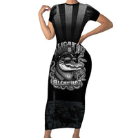 Alligator Alcatraz Police Family Matching Short Sleeve Bodycon Dress and Hawaiian Shirt Prison Florida Everglades - Wonder Print Shop