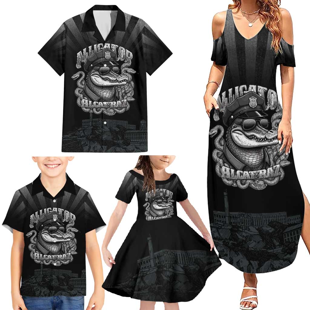 Alligator Alcatraz Police Family Matching Summer Maxi Dress and Hawaiian Shirt Prison Florida Everglades - Wonder Print Shop