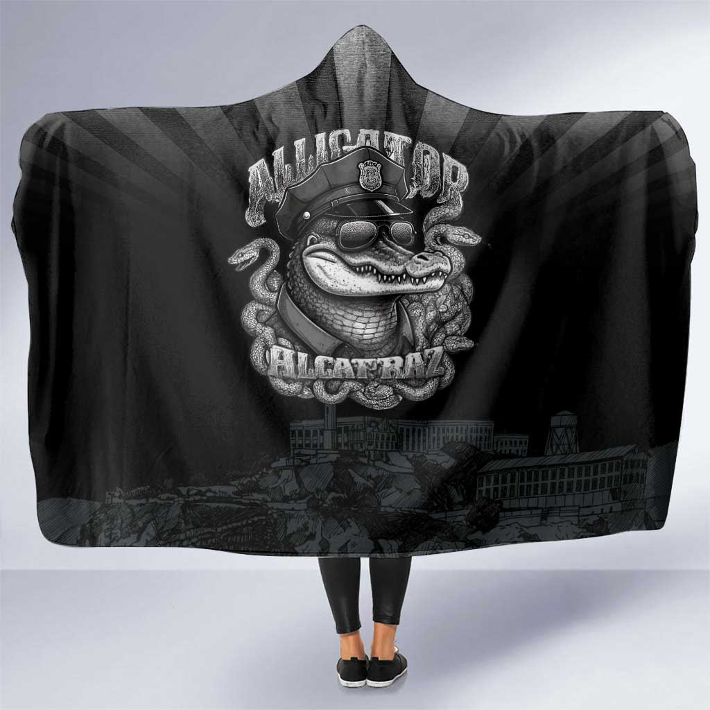 Alligator Alcatraz Police Hooded Blanket Prison Florida Everglades - Wonder Print Shop