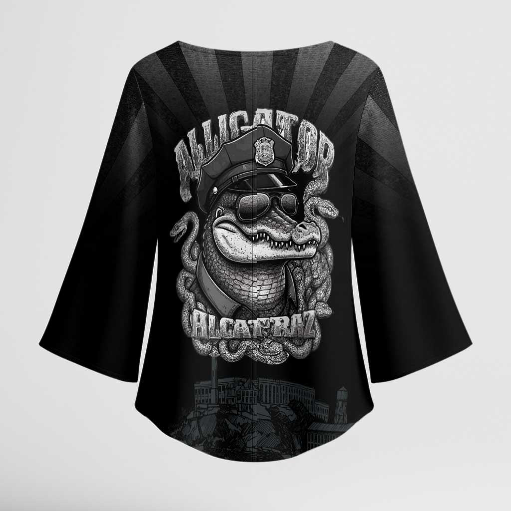 Alligator Alcatraz Police Kimono Sleeve Blouse Prison Florida Everglades - Wonder Print Shop
