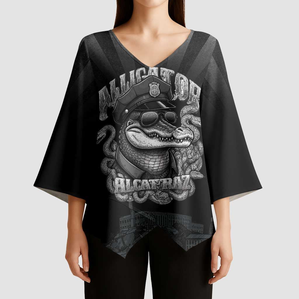 Alligator Alcatraz Police Kimono Sleeve Blouse Prison Florida Everglades - Wonder Print Shop