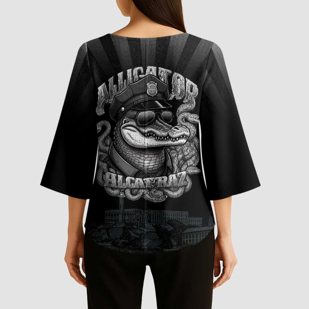 Alligator Alcatraz Police Kimono Sleeve Blouse Prison Florida Everglades - Wonder Print Shop