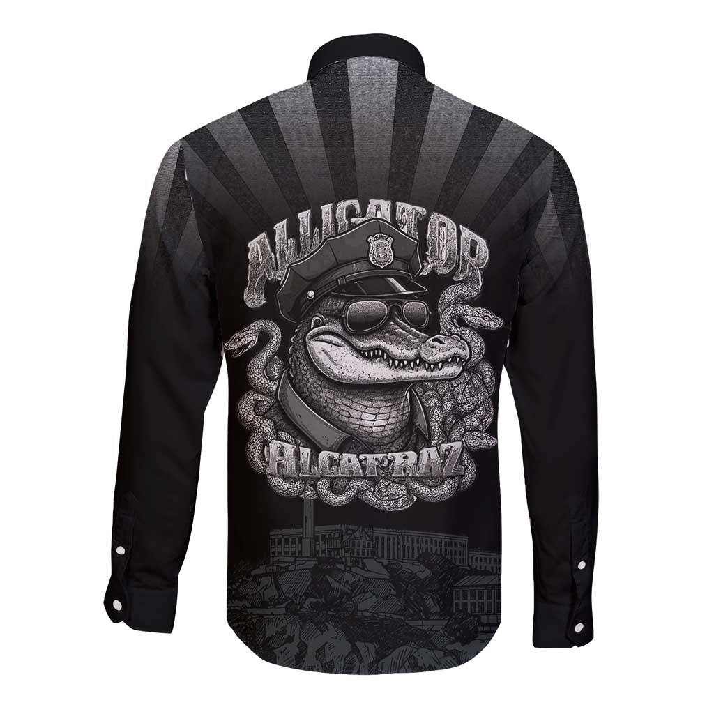 Alligator Alcatraz Police Long Sleeve Button Shirt Prison Florida Everglades - Wonder Print Shop
