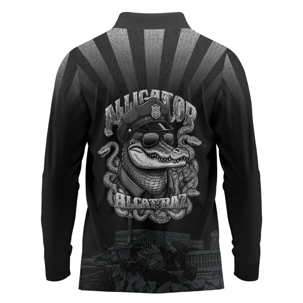 Alligator Alcatraz Police Long Sleeve Polo Shirt Prison Florida Everglades - Wonder Print Shop