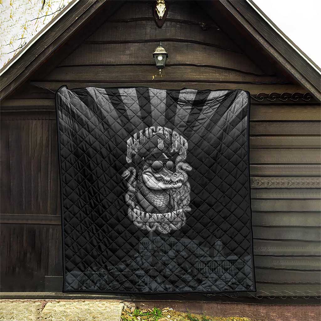 Alligator Alcatraz Police Quilt Prison Florida Everglades - Wonder Print Shop