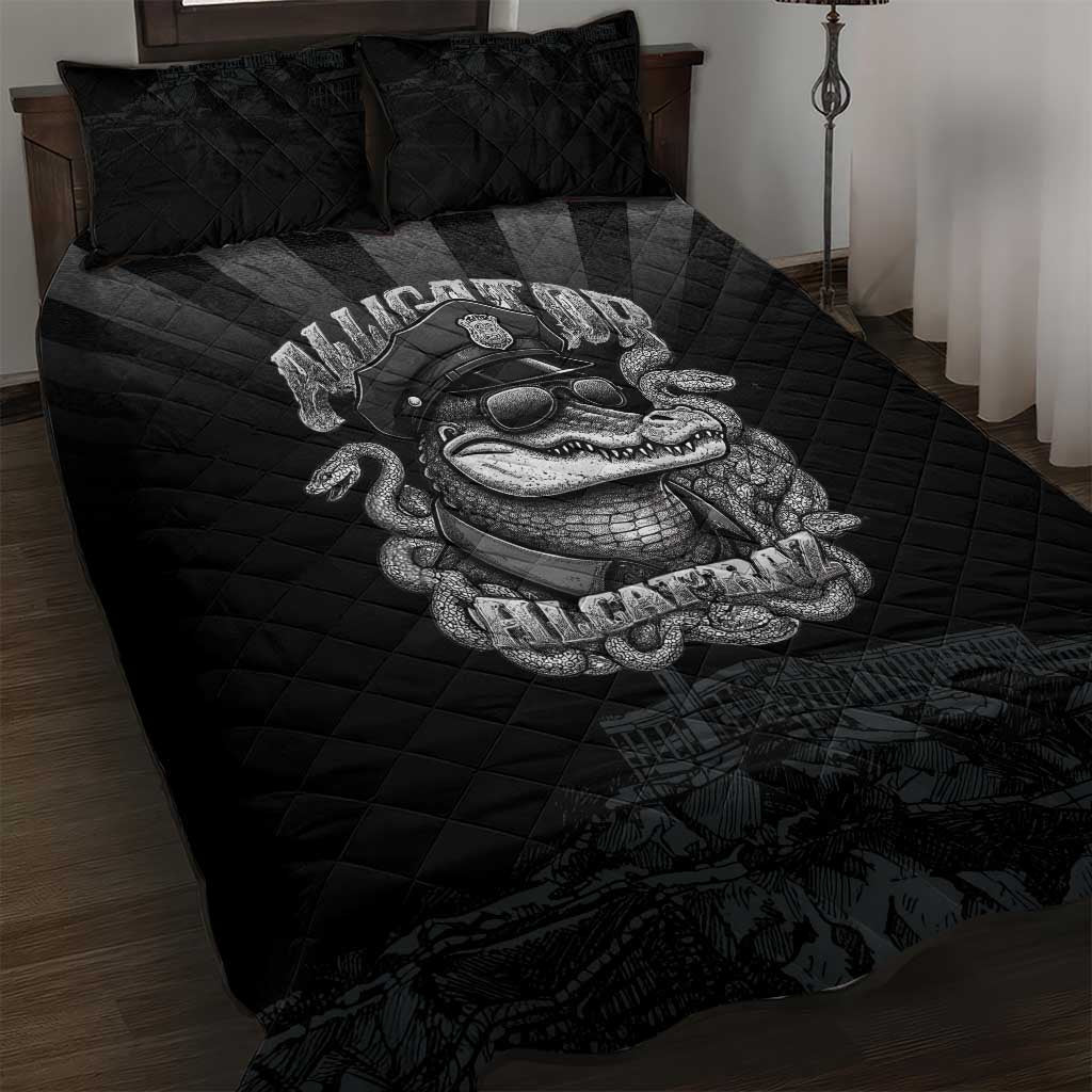 Alligator Alcatraz Police Quilt Bed Set Prison Florida Everglades - Wonder Print Shop