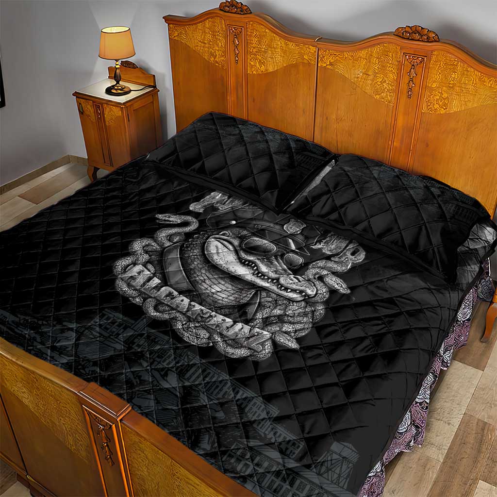 Alligator Alcatraz Police Quilt Bed Set Prison Florida Everglades - Wonder Print Shop