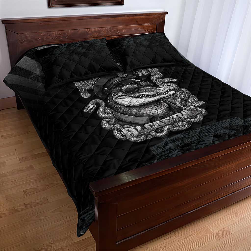 Alligator Alcatraz Police Quilt Bed Set Prison Florida Everglades - Wonder Print Shop