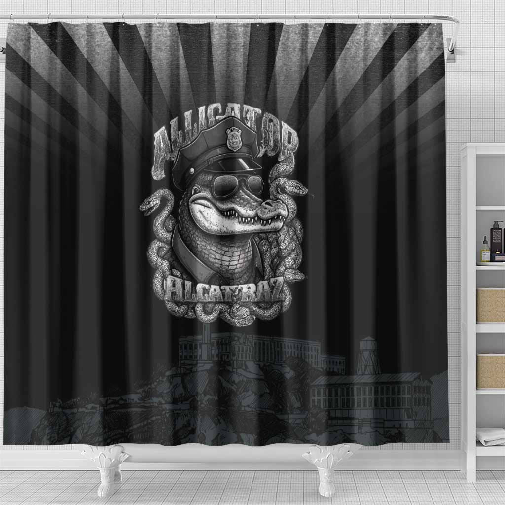Alligator Alcatraz Police Shower Curtain Prison Florida Everglades - Wonder Print Shop