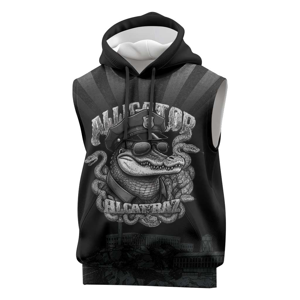 Alligator Alcatraz Police Sleeveless Hoodie Prison Florida Everglades - Wonder Print Shop