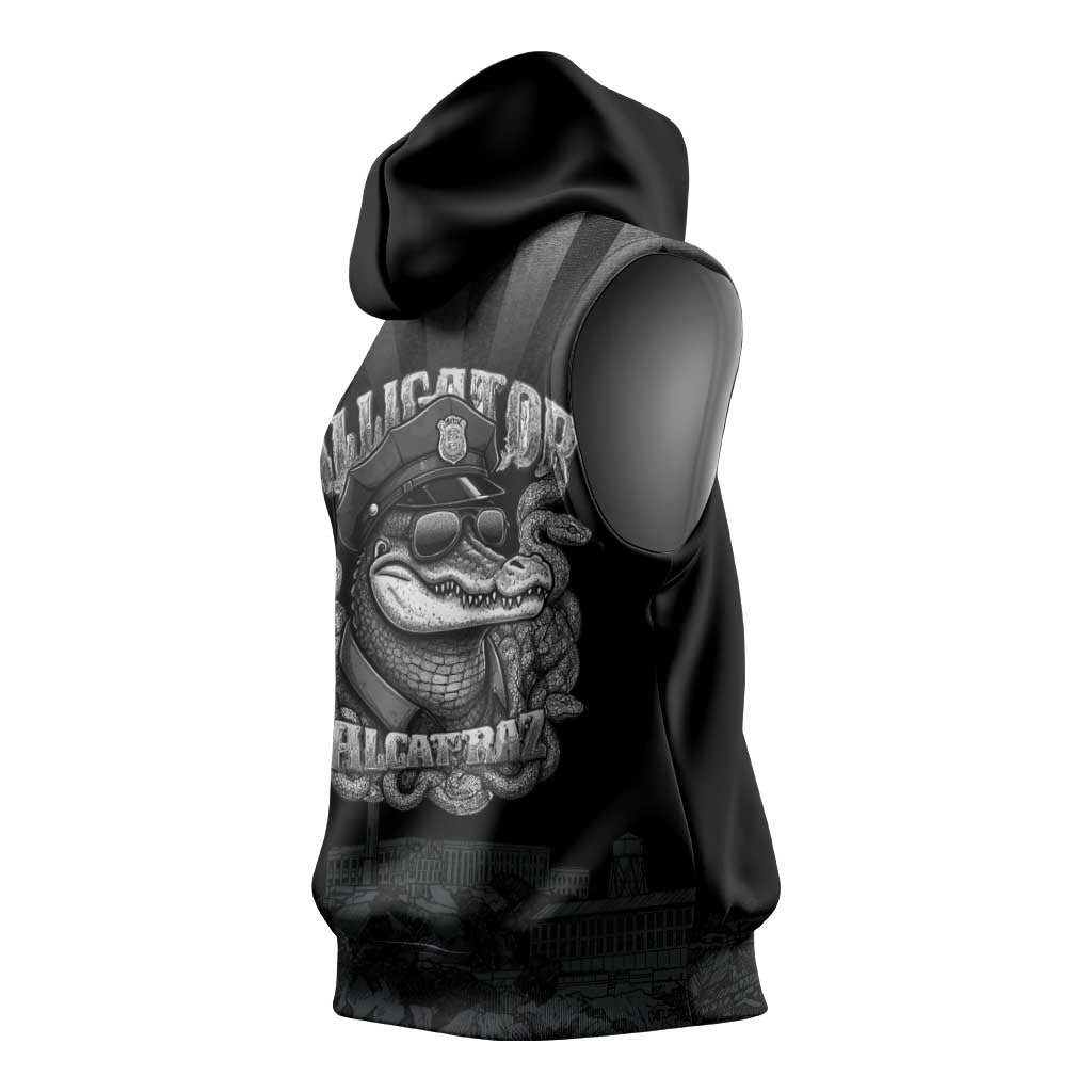 Alligator Alcatraz Police Sleeveless Hoodie Prison Florida Everglades - Wonder Print Shop
