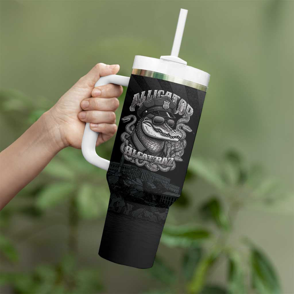 Alligator Alcatraz Police Tumbler With Handle Prison Florida Everglades - Wonder Print Shop