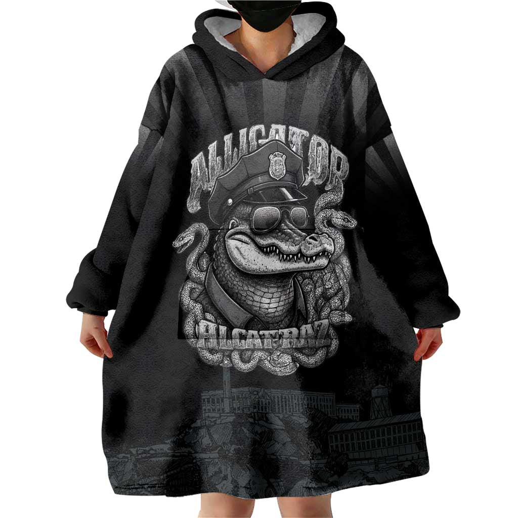 Alligator Alcatraz Police Wearable Blanket Hoodie Prison Florida Everglades - Wonder Print Shop