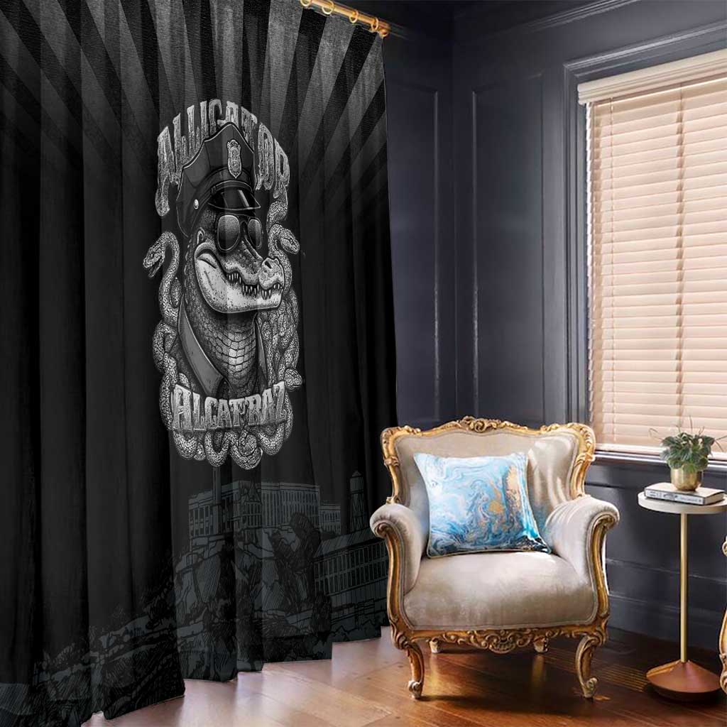 Alligator Alcatraz Police Window Curtain Prison Florida Everglades - Wonder Print Shop