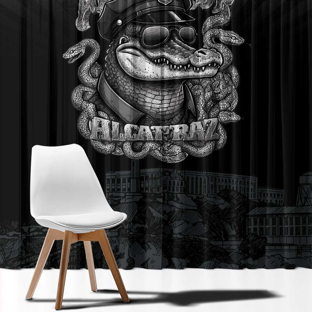 Alligator Alcatraz Police Window Curtain Prison Florida Everglades - Wonder Print Shop