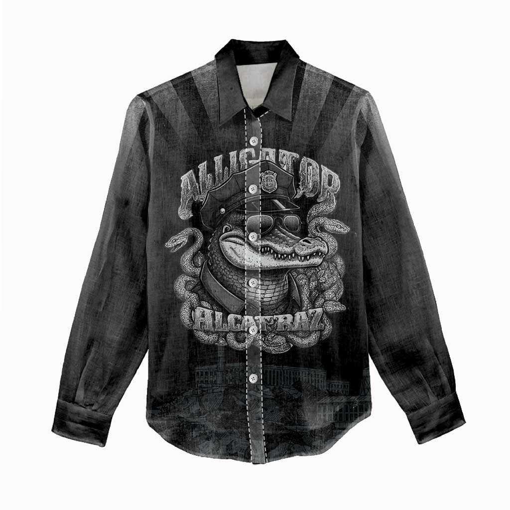 Alligator Alcatraz Police Women Casual Shirt Prison Florida Everglades - Wonder Print Shop