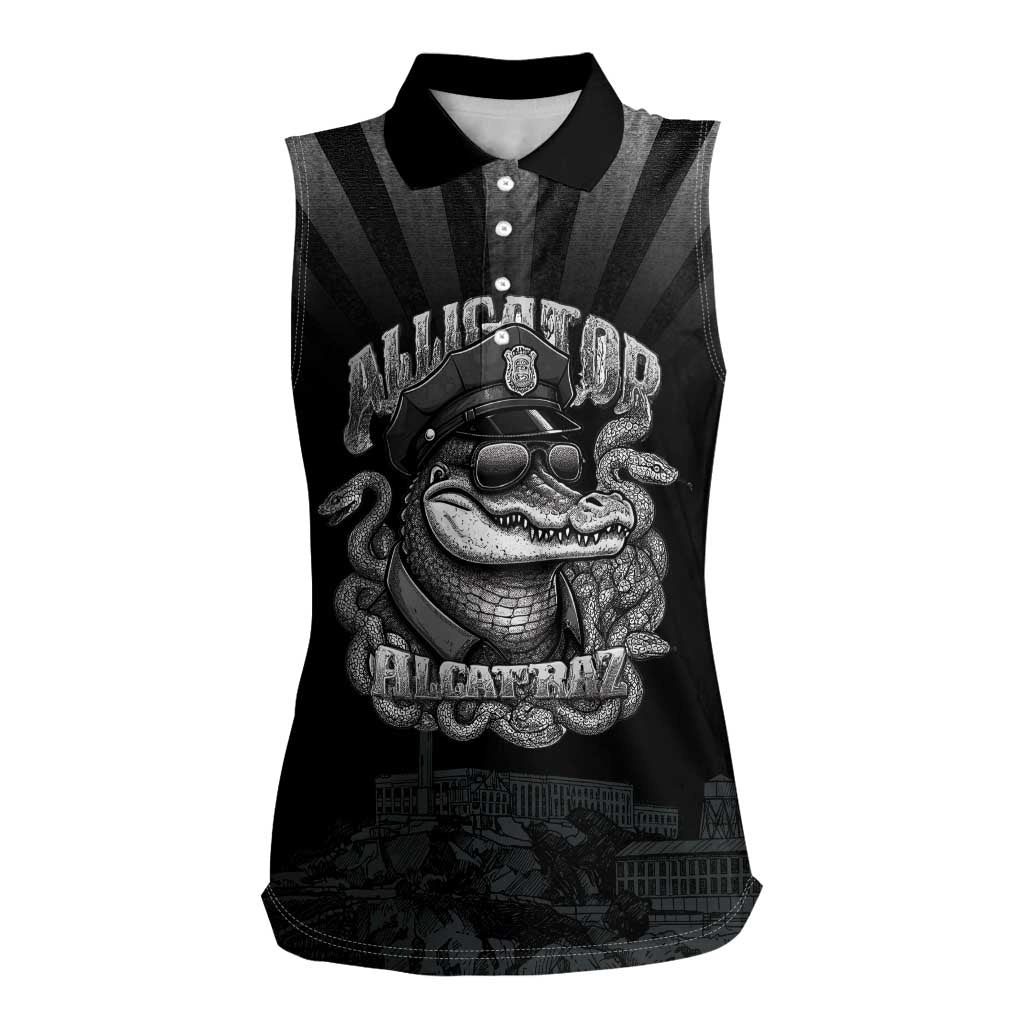 Alligator Alcatraz Police Women Sleeveless Polo Shirt Prison Florida Everglades - Wonder Print Shop