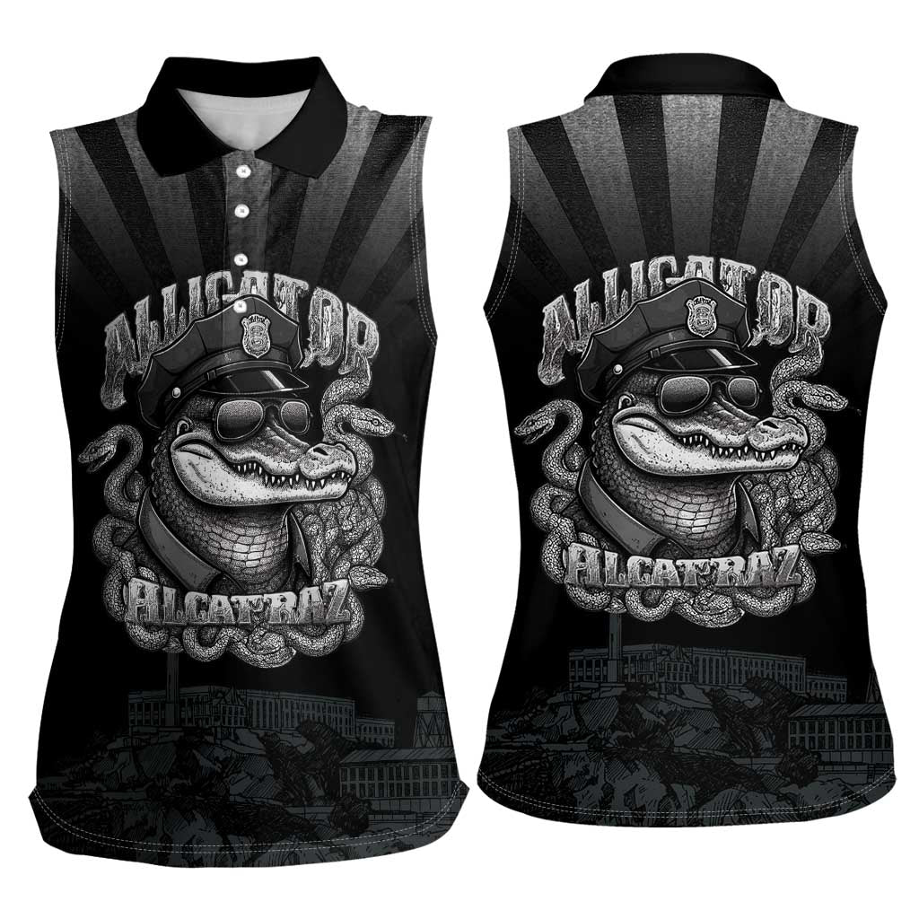 Alligator Alcatraz Police Women Sleeveless Polo Shirt Prison Florida Everglades - Wonder Print Shop