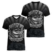 Alligator Alcatraz Police Women V-Neck T-Shirt Prison Florida Everglades - Wonder Print Shop