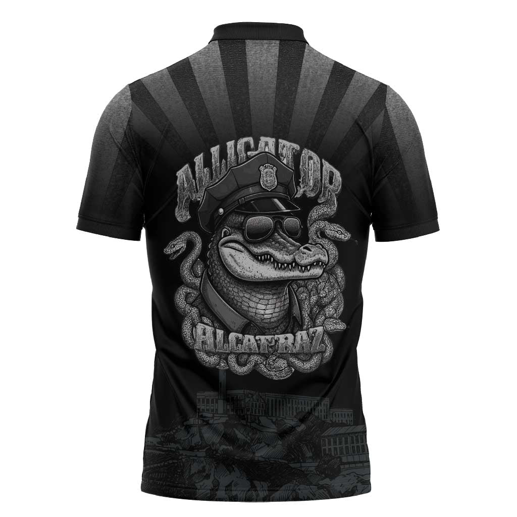 Alligator Alcatraz Police Zipper Polo Shirt Prison Florida Everglades - Wonder Print Shop