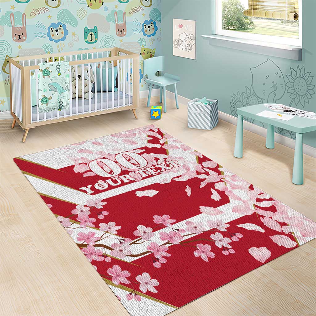 Custom Japan Rugby Area Rug Brave Cherry Blossoms Flying Petals - Wonder Print Shop