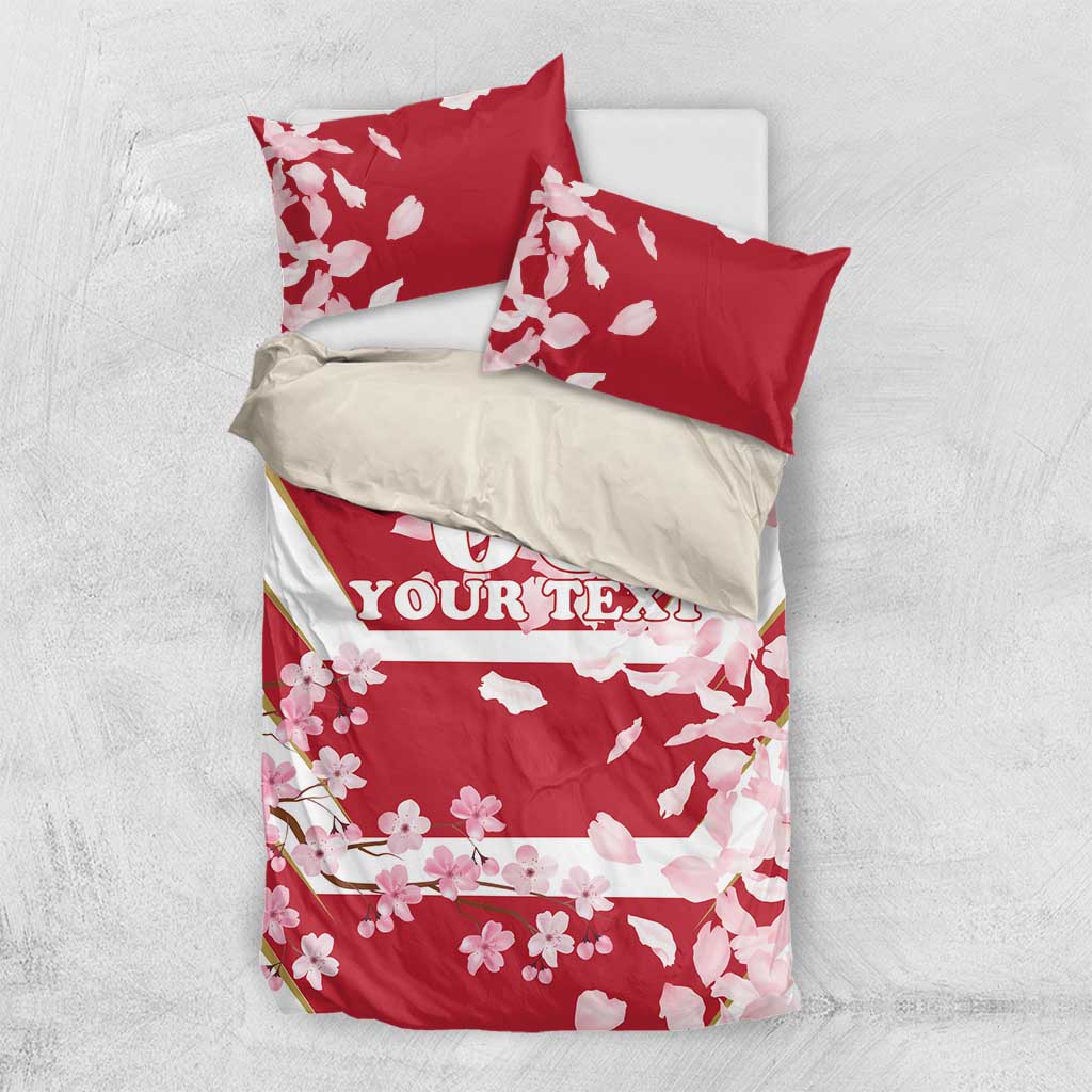 Custom Japan Rugby Bedding Set Brave Cherry Blossoms Flying Petals - Wonder Print Shop