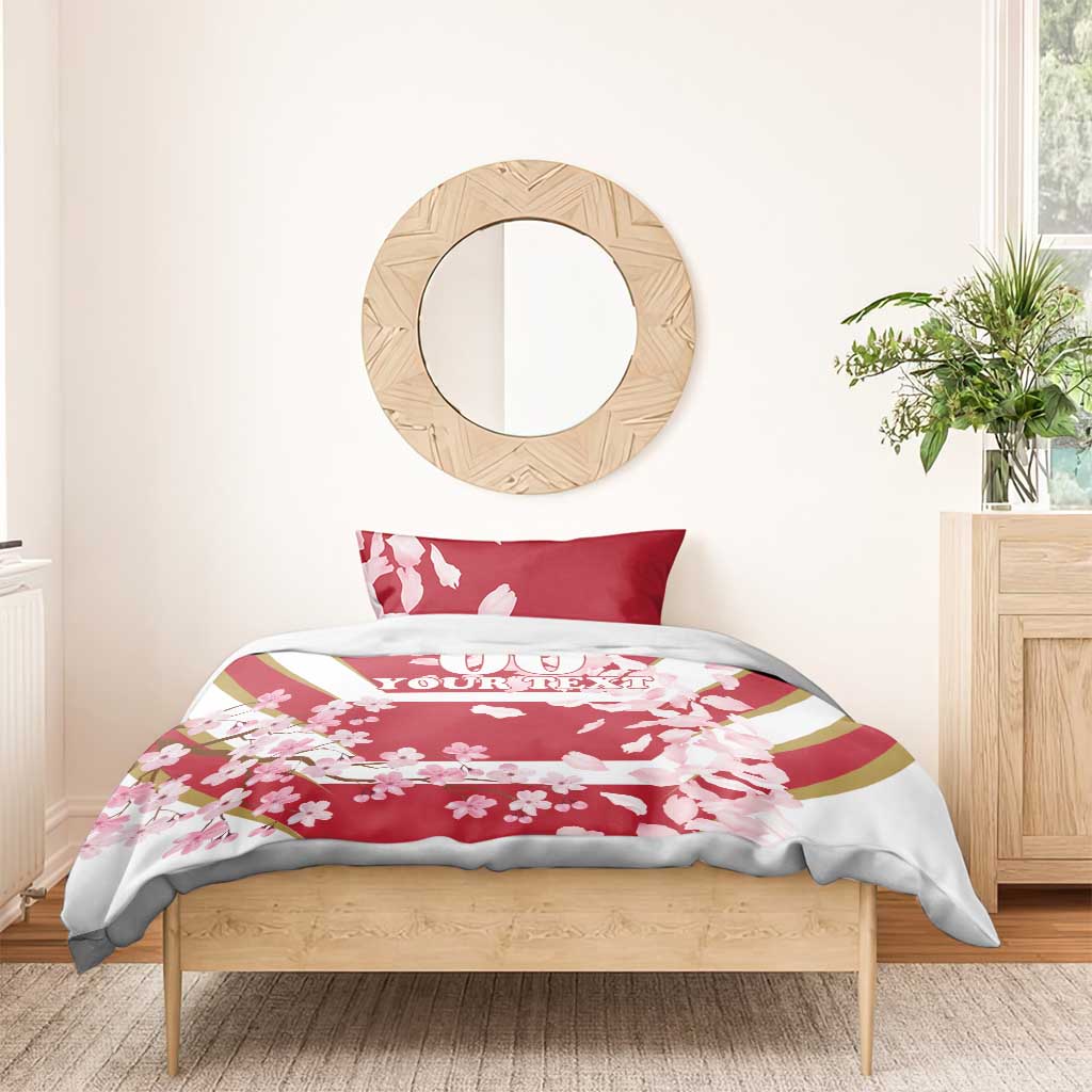 Custom Japan Rugby Bedding Set Brave Cherry Blossoms Flying Petals - Wonder Print Shop