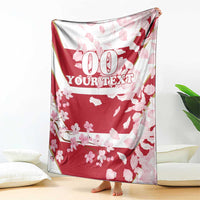 Custom Japan Rugby Blanket Brave Cherry Blossoms Flying Petals