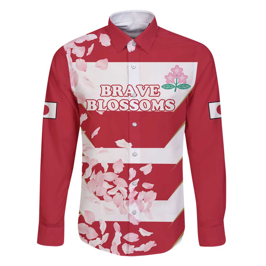 Custom Japan Rugby Family Matching Mermaid Dress and Hawaiian Shirt Brave Cherry Blossoms Flying Petals - Wonder Print Shop