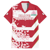 Custom Japan Rugby Family Matching Off Shoulder Short Dress and Hawaiian Shirt Brave Cherry Blossoms Flying Petals - Wonder Print Shop
