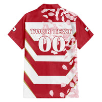 Custom Japan Rugby Family Matching Off Shoulder Short Dress and Hawaiian Shirt Brave Cherry Blossoms Flying Petals - Wonder Print Shop