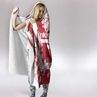 Custom Japan Rugby Hooded Blanket Brave Cherry Blossoms Flying Petals