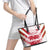 Custom Japan Rugby Leather Tote Bag Brave Cherry Blossoms Flying Petals - Wonder Print Shop