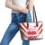 Custom Japan Rugby Leather Tote Bag Brave Cherry Blossoms Flying Petals - Wonder Print Shop