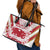 Custom Japan Rugby Leather Tote Bag Brave Cherry Blossoms Flying Petals - Wonder Print Shop