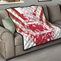 Custom Japan Rugby Quilt Brave Cherry Blossoms Flying Petals - Wonder Print Shop