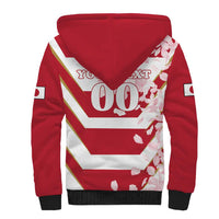 Custom Japan Rugby Sherpa Hoodie Brave Cherry Blossoms Flying Petals - Wonder Print Shop