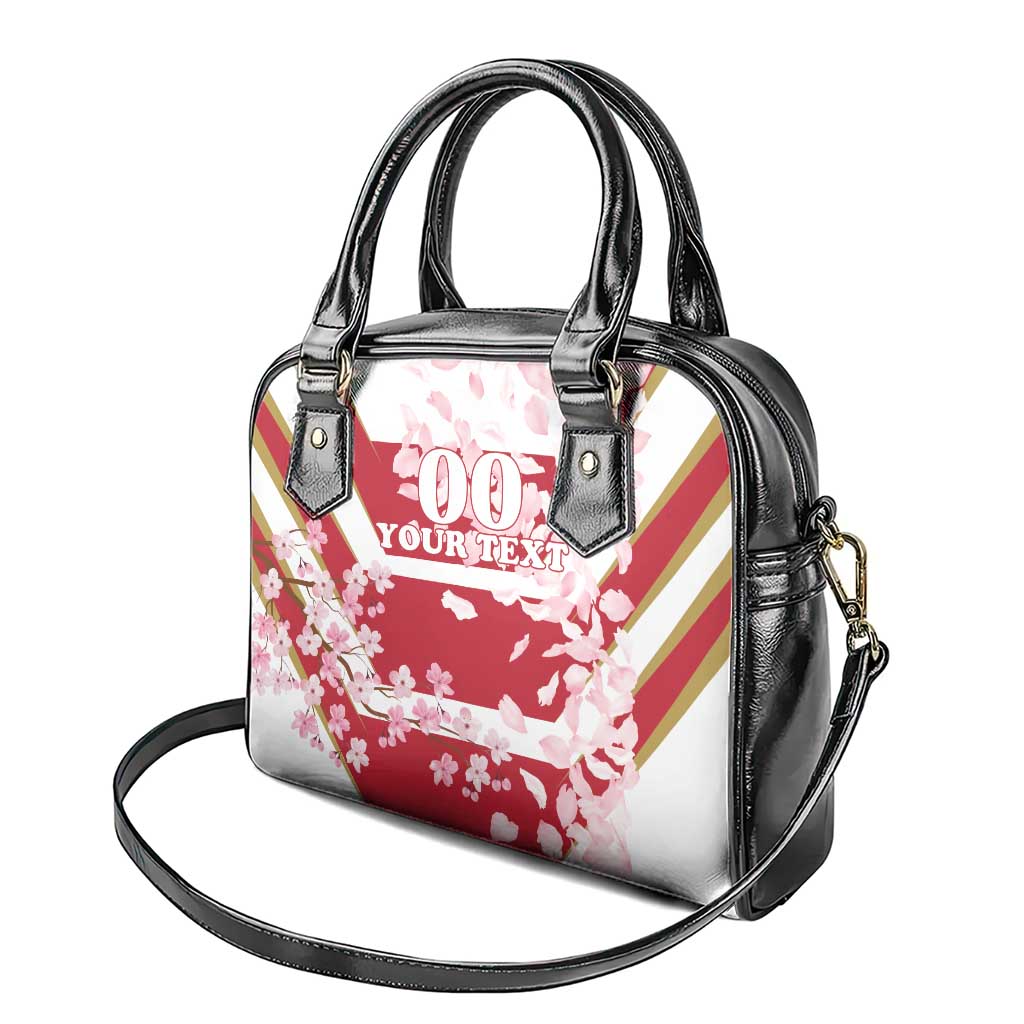 Custom Japan Rugby Shoulder Handbag Brave Cherry Blossoms Flying Petals
