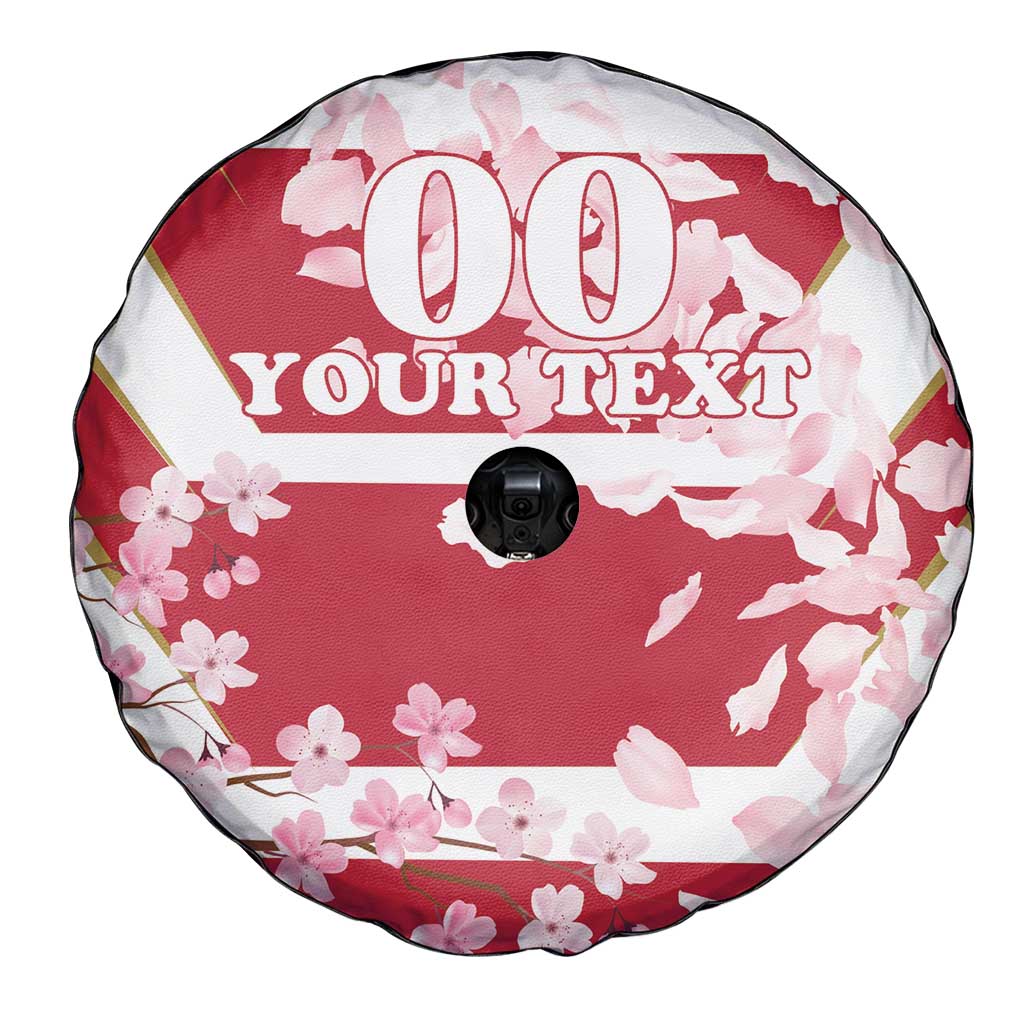Custom Japan Rugby Spare Tire Cover Brave Cherry Blossoms Flying Petals - Wonder Print Shop